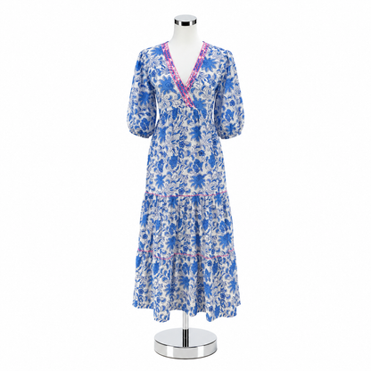 Debbie Katz South Beach Tiered Floral Cotton Mini Dress Size Small - ONLINE ONLY