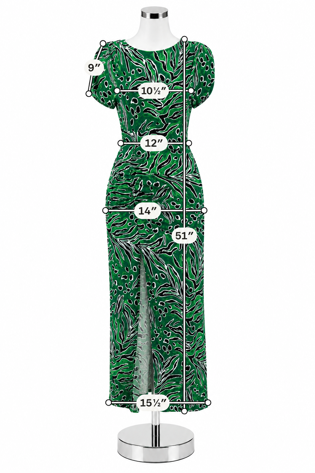 Diane Von Furstenberg Celina Painted Zebra Ruched Maxi Dress Green Black XS - ONLINE ONLY