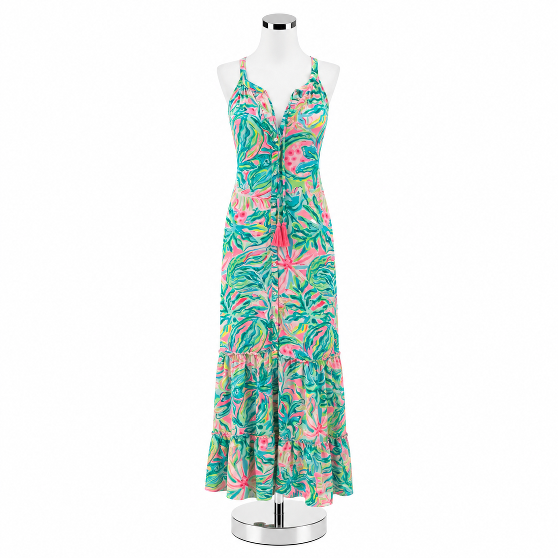 Lilly Pulitzer Sloane Maxi Dress Multi Sink Or Swim Floral XL - ONLINE ONLY