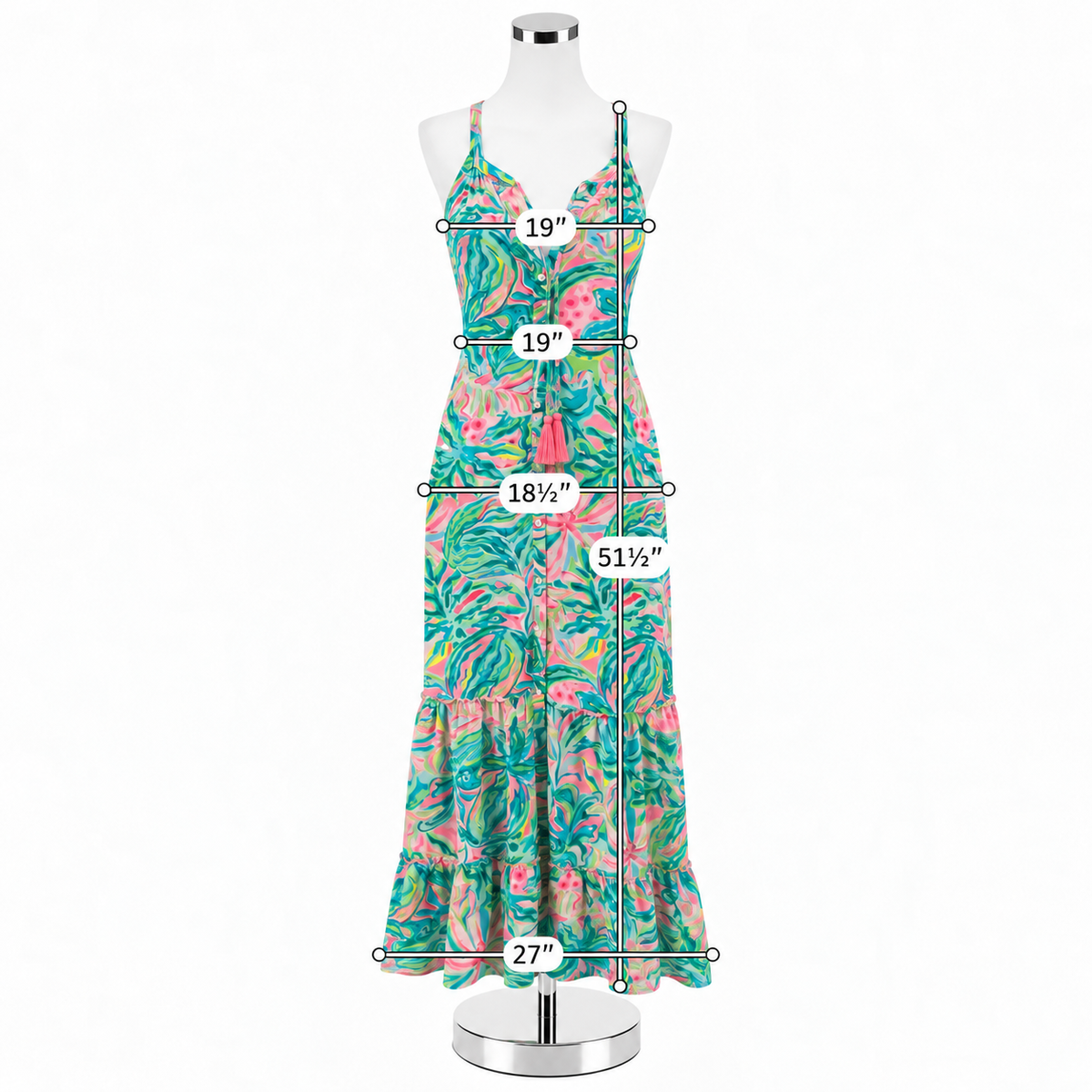 Lilly Pulitzer Sloane Maxi Dress Multi Sink Or Swim Floral XL - ONLINE ONLY