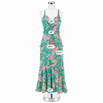 Lilly Pulitzer Sloane Maxi Dress Multi Sink Or Swim Floral XL - ONLINE ONLY