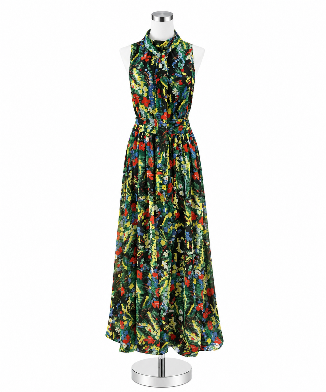 Lauren Ralph Lauren Floral Tie-Neck Sleeveless Maxi Dress Size 16 - ONLINE ONLY