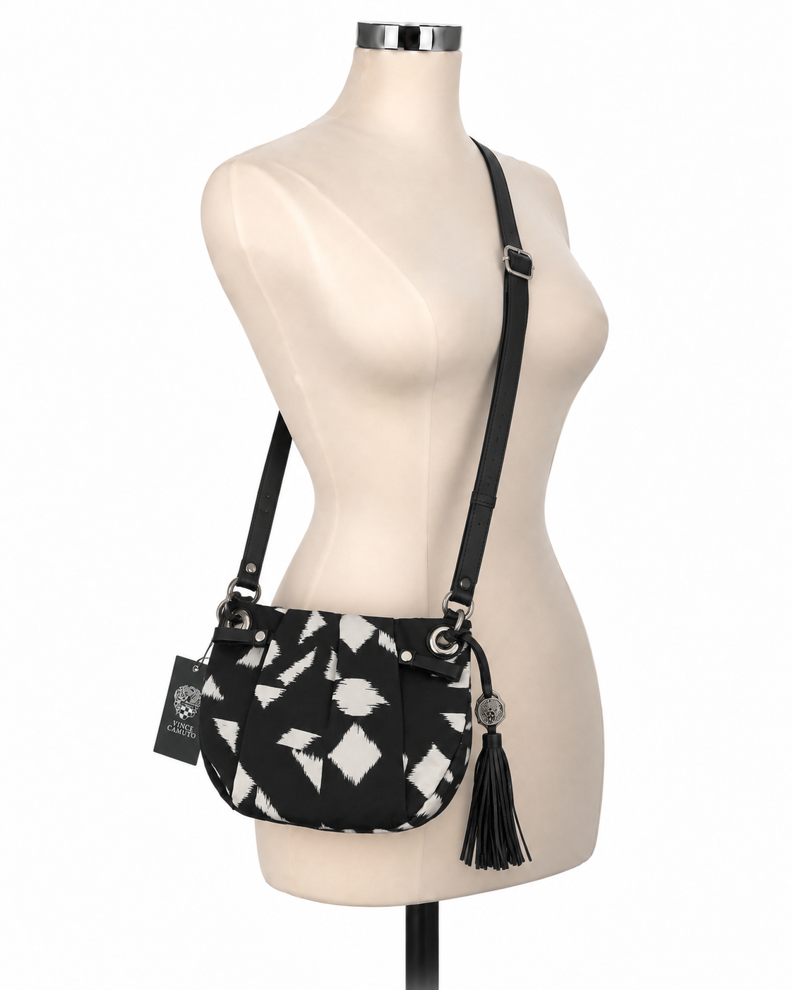 Vince Camuto Gael Ikat Print Nylon Crossbody Hobo Bag