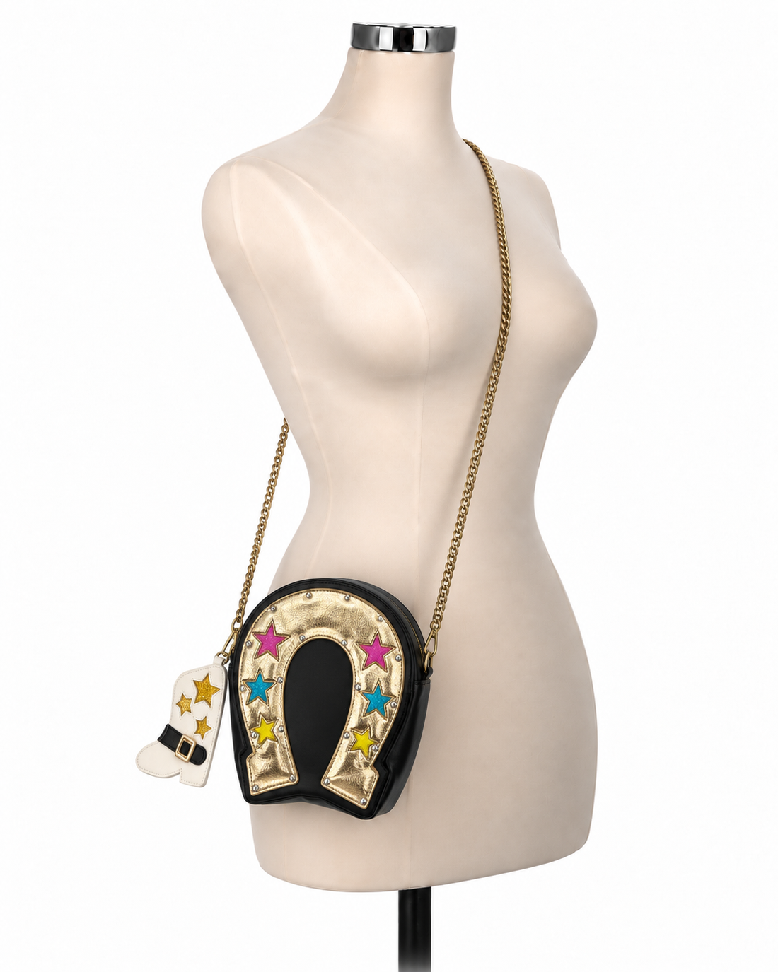 Betsey Johnson Giddy Up Horseshoe Rhinestone Crossbody Bag