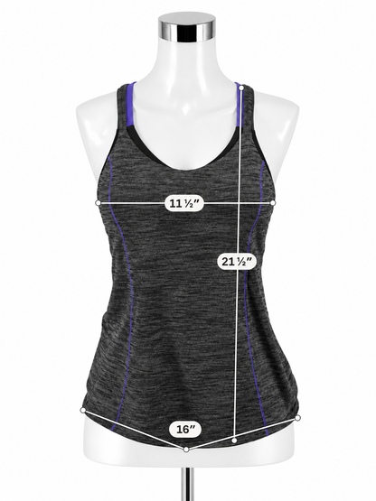 Lululemon Push Ur Limits Tank Heathered Gray Purple Strappy Top Size 6 - ONLINE ONLY