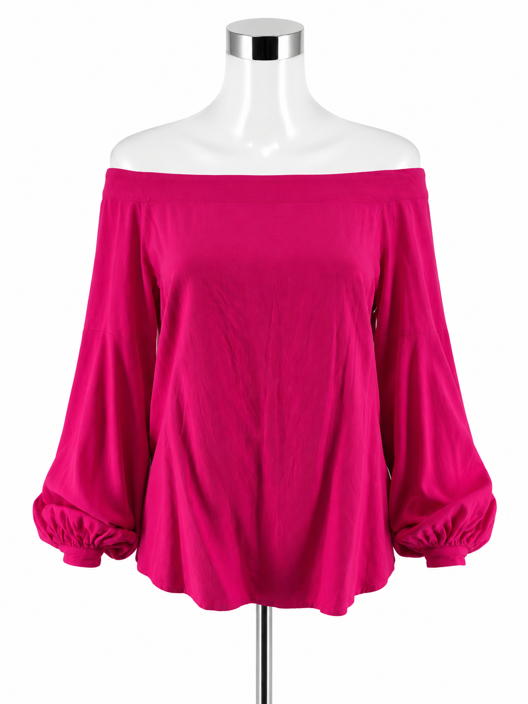 Floreat Fuchsia Off-The-Shoulder Bishop Sleeve Blouse Size 4 - ONLINE ONLY
