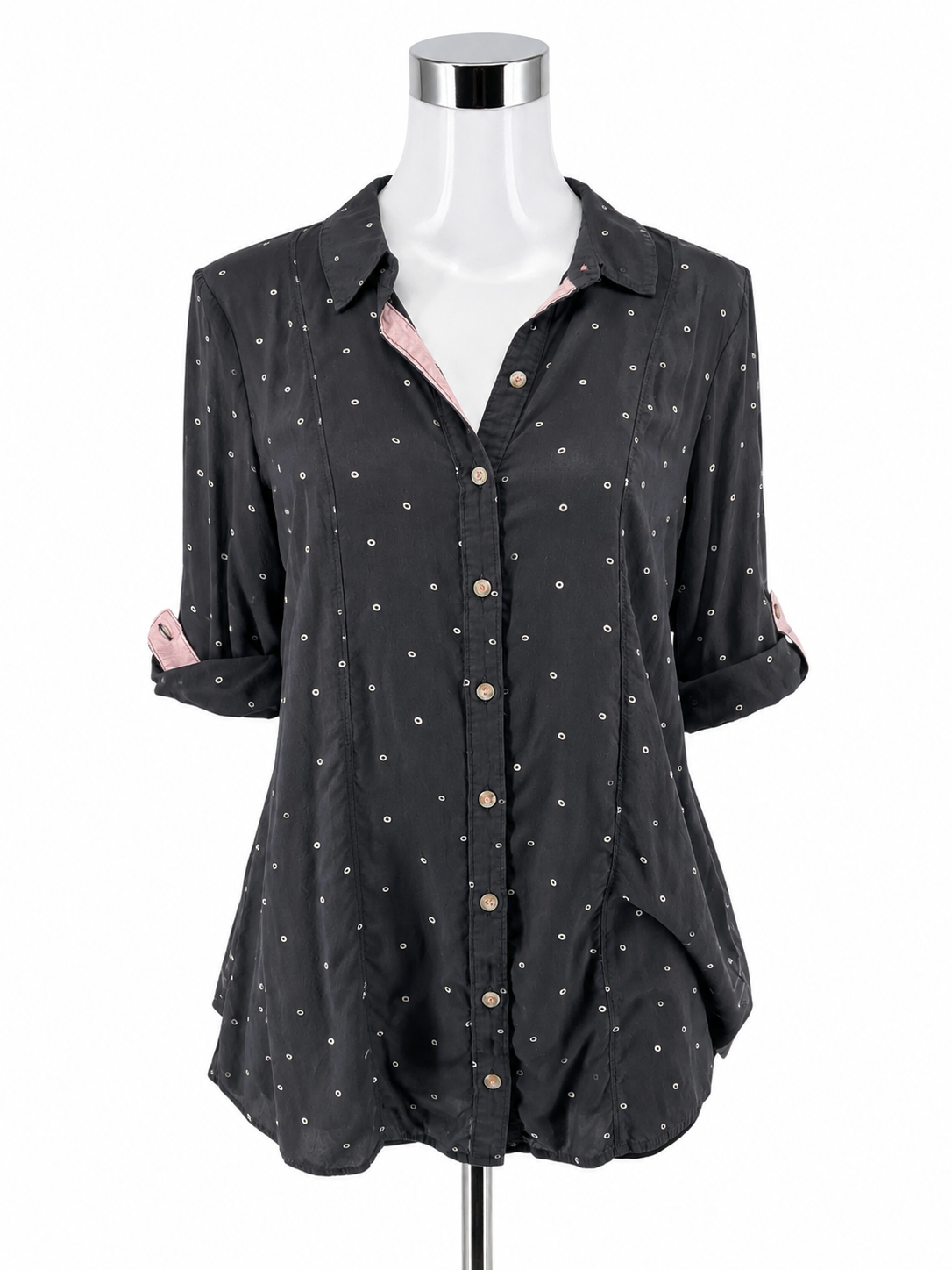 Maeve by Anthropologie Ring Dot Modal Tunic Blouse | Size Medium - ONLINE ONLY