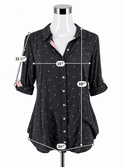 Maeve by Anthropologie Ring Dot Modal Tunic Blouse | Size Medium - ONLINE ONLY