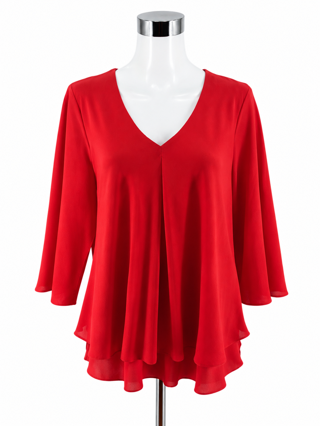 Frank Lyman Design Red Chiffon Bell Sleeve Blouse Top Size 14 NWT - ONLINE ONLY
