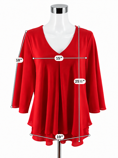 Frank Lyman Design Red Chiffon Bell Sleeve Blouse Top Size 14 NWT - ONLINE ONLY