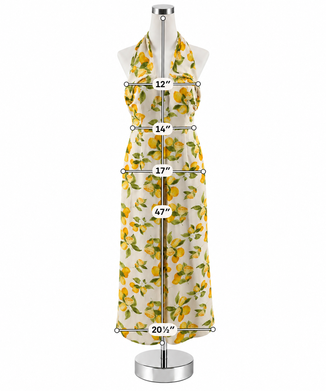 Lola Grace Lemon Print Halter Wide Leg Jumpsuit Size Large - ONLINE ONLY