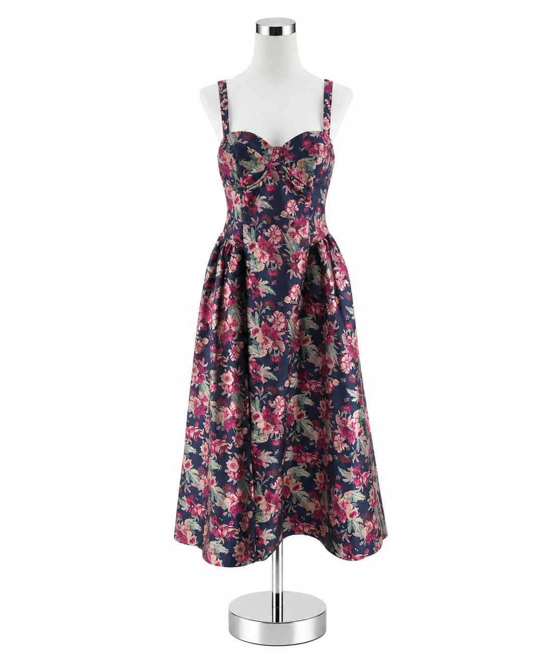 Lulus Remarkable Romance Floral Jacquard Corset Midi Dress NWT Size Large - ONLINE ONLY