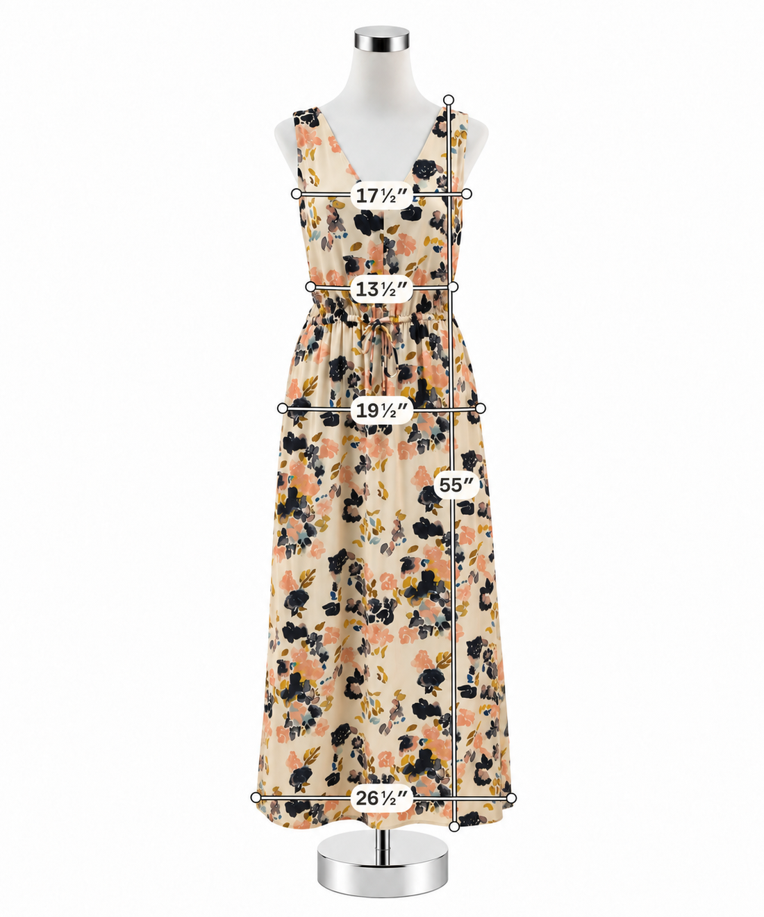 Lucky Brand Floral V-Neck Sleeveless Maxi Dress Size Large - ONLINE ONLY