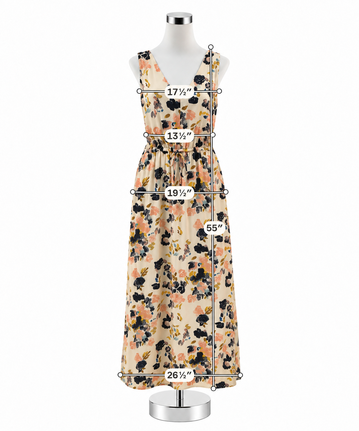 Lucky Brand Floral V-Neck Sleeveless Maxi Dress Size Large - ONLINE ONLY
