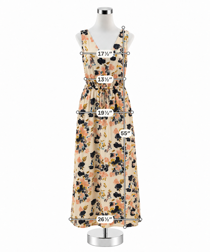 Lucky Brand Floral V-Neck Sleeveless Maxi Dress Size Large - ONLINE ONLY
