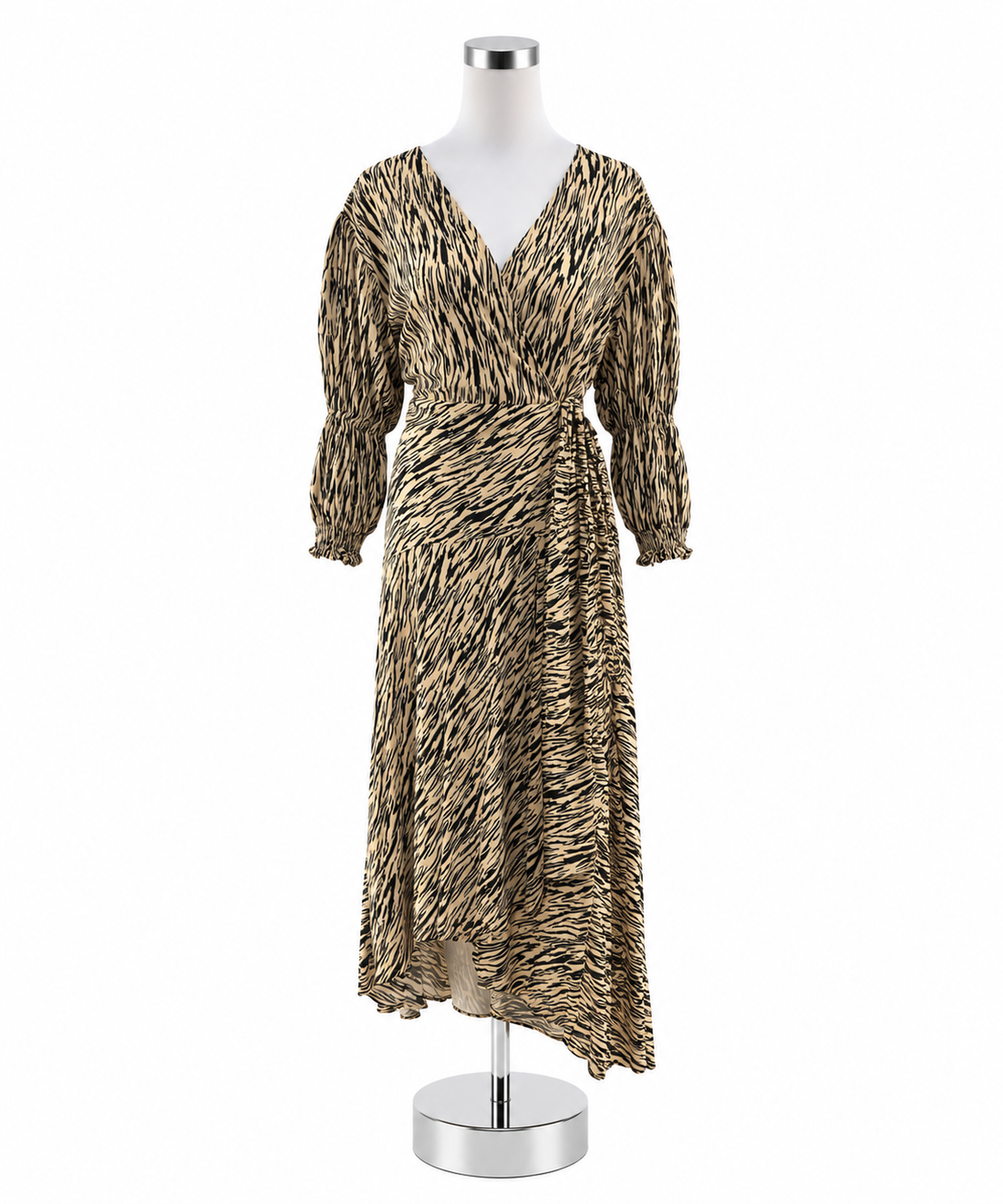 ELF Handmade Animal Print Wrap Dress Duster | Size L | 100% Rayon Bali Made - ONLINE ONLY
