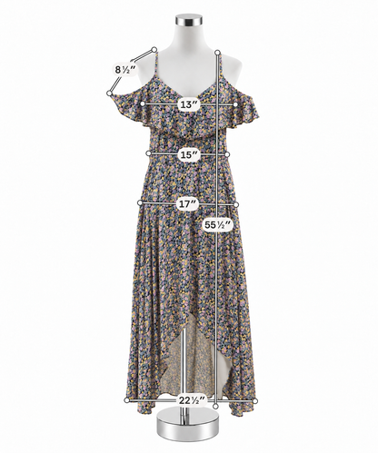 Rewind Floral Cold Shoulder Maxi Dress XL - ONLINE ONLY