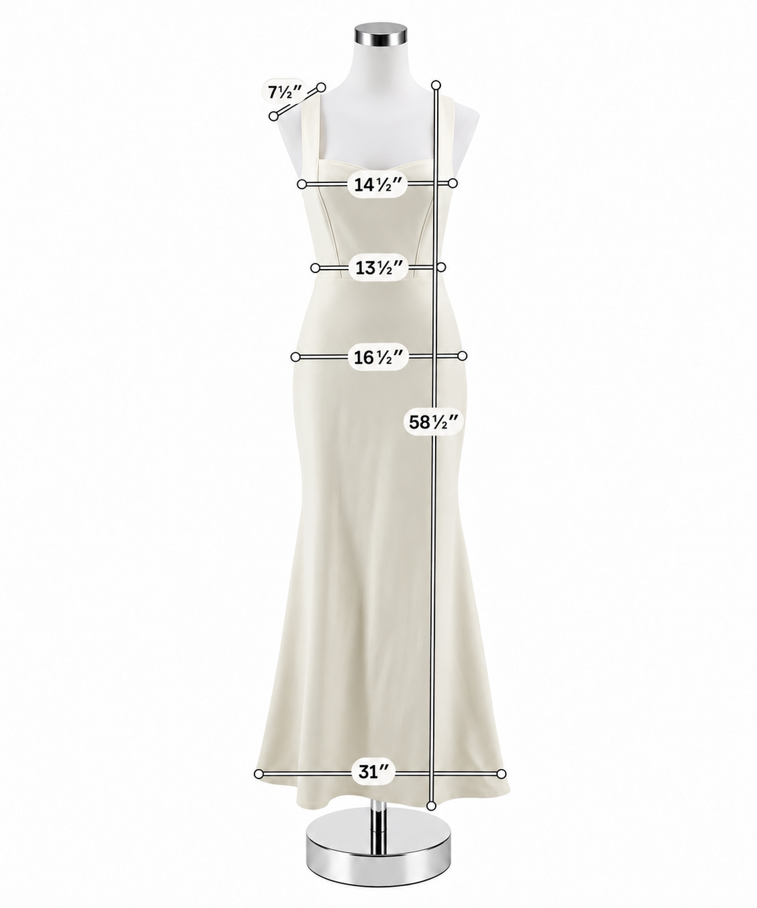 Lulus Mythical Kind of Love Cream Mermaid Maxi Gown | Size M | NWT - ONLINE ONLY