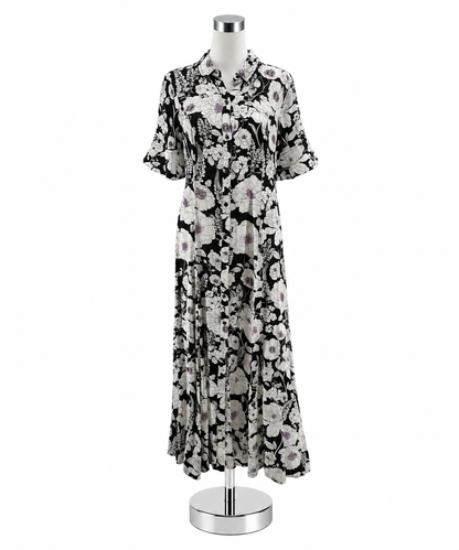 Maeve by Anthropologie Floral Flutter Sleeve Midi Shirtdress Size Medium - ONLINE ONLY