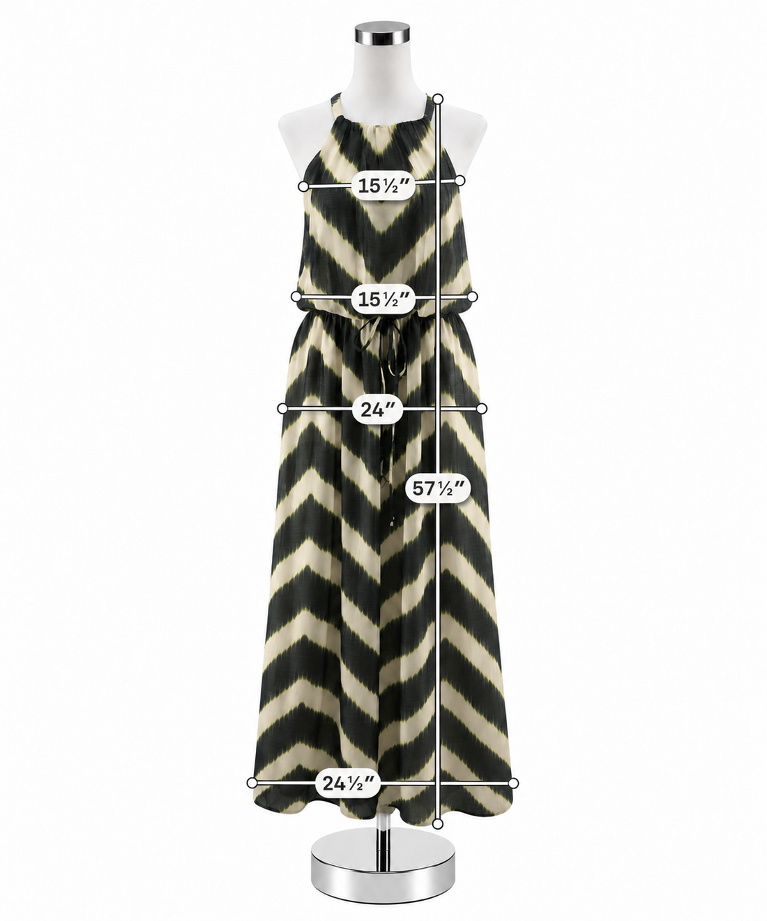 Vince Camuto Chevron Stripe Halter Maxi Dress Size 12 - ONLINE ONLY