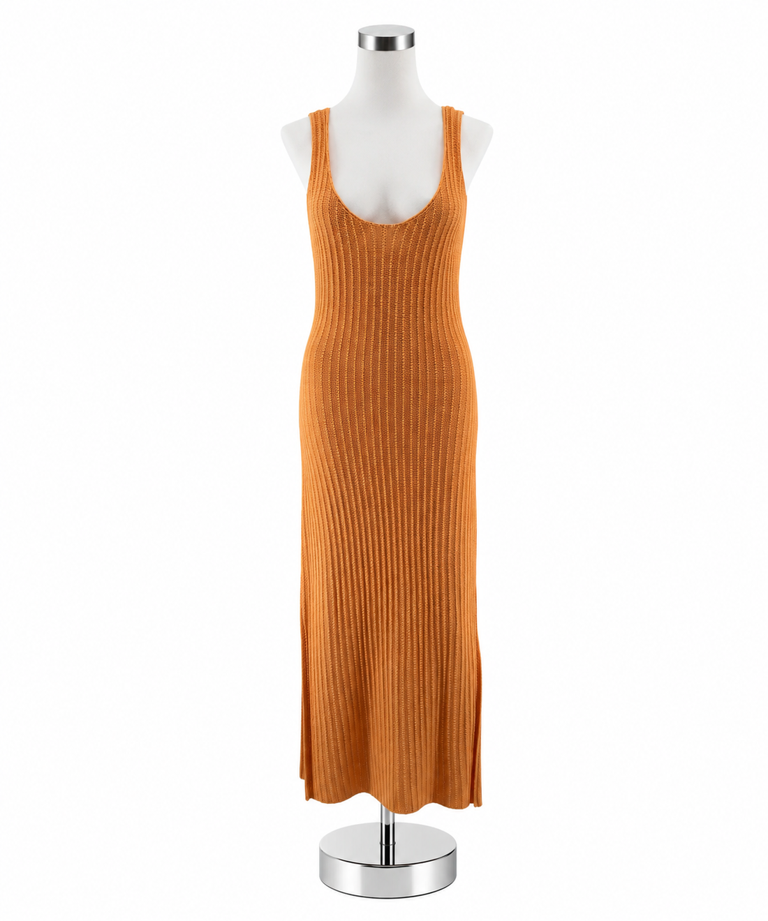 Z Supply Keala Ribbed Sweater Maxi Dress with Slit Orange Small - ONLINE ONLY