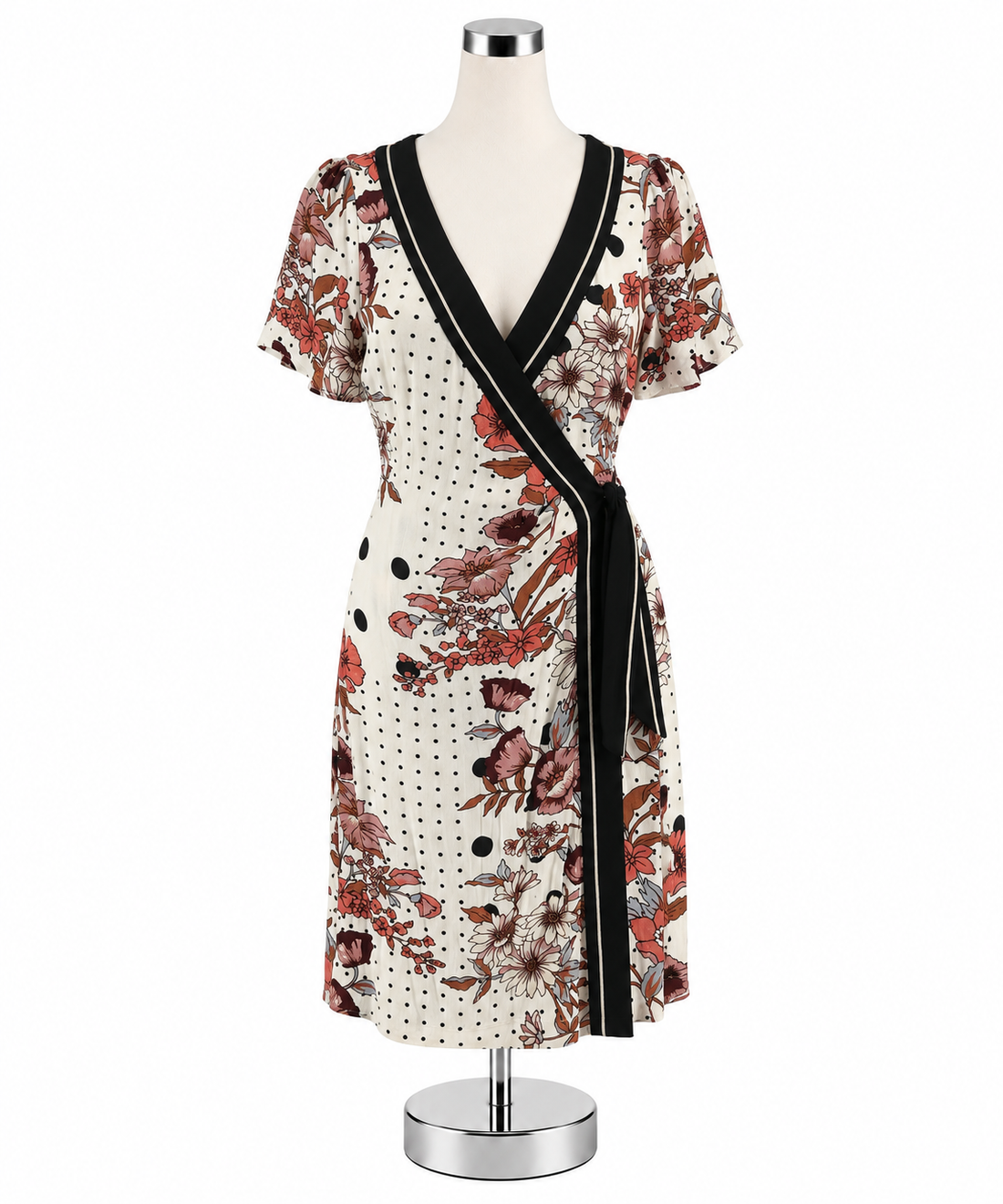 Maeve by Anthropologie Elodie Floral Polka Dot Wrap Dress Size 6 - ONLINE ONLY