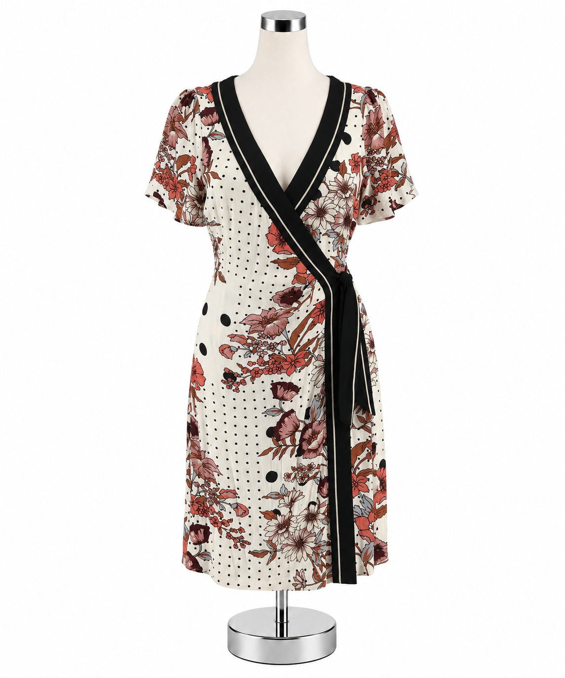 Maeve by Anthropologie Elodie Floral Polka Dot Wrap Dress Size 6 - ONLINE ONLY