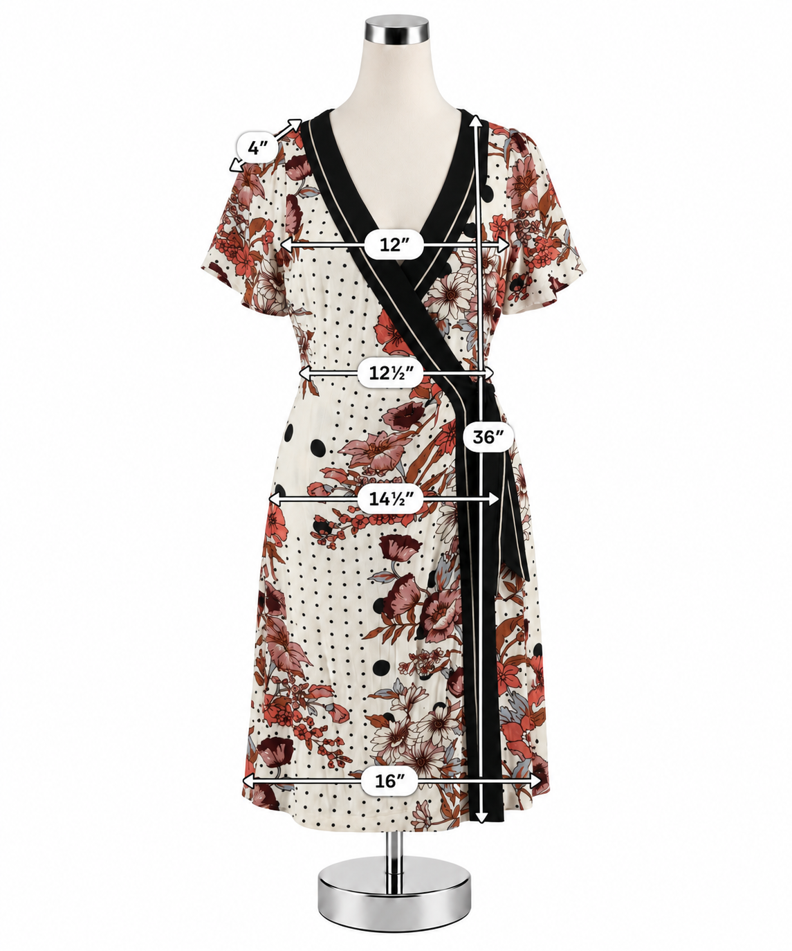 Maeve by Anthropologie Elodie Floral Polka Dot Wrap Dress Size 6 - ONLINE ONLY