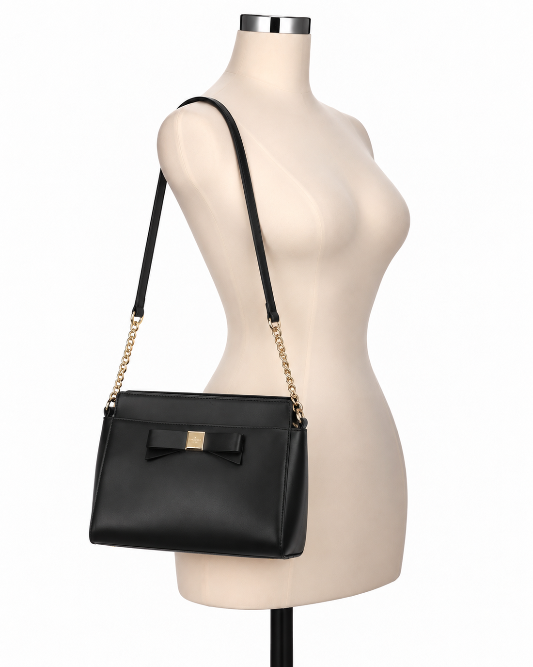 Kate Spade Tilden Place Alek Black Leather Bow Crossbody Bag