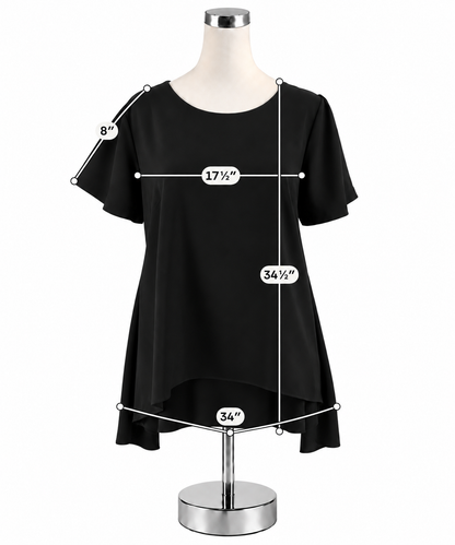 Philosophy Republic Clothing Black High-Low Keyhole Blouse Top Size Large - ONLINE ONLY