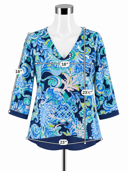 Lilly Pulitzer Tamiami Reversible Top Sink Or Swim Floral Blouse Size Large - ONLINE ONLY