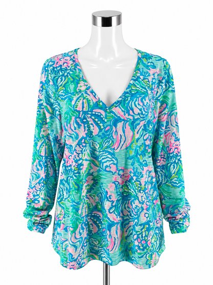 Lilly Pulitzer Nevie Top In A Flurry Print Tunic Size Large - ONLINE ONLY