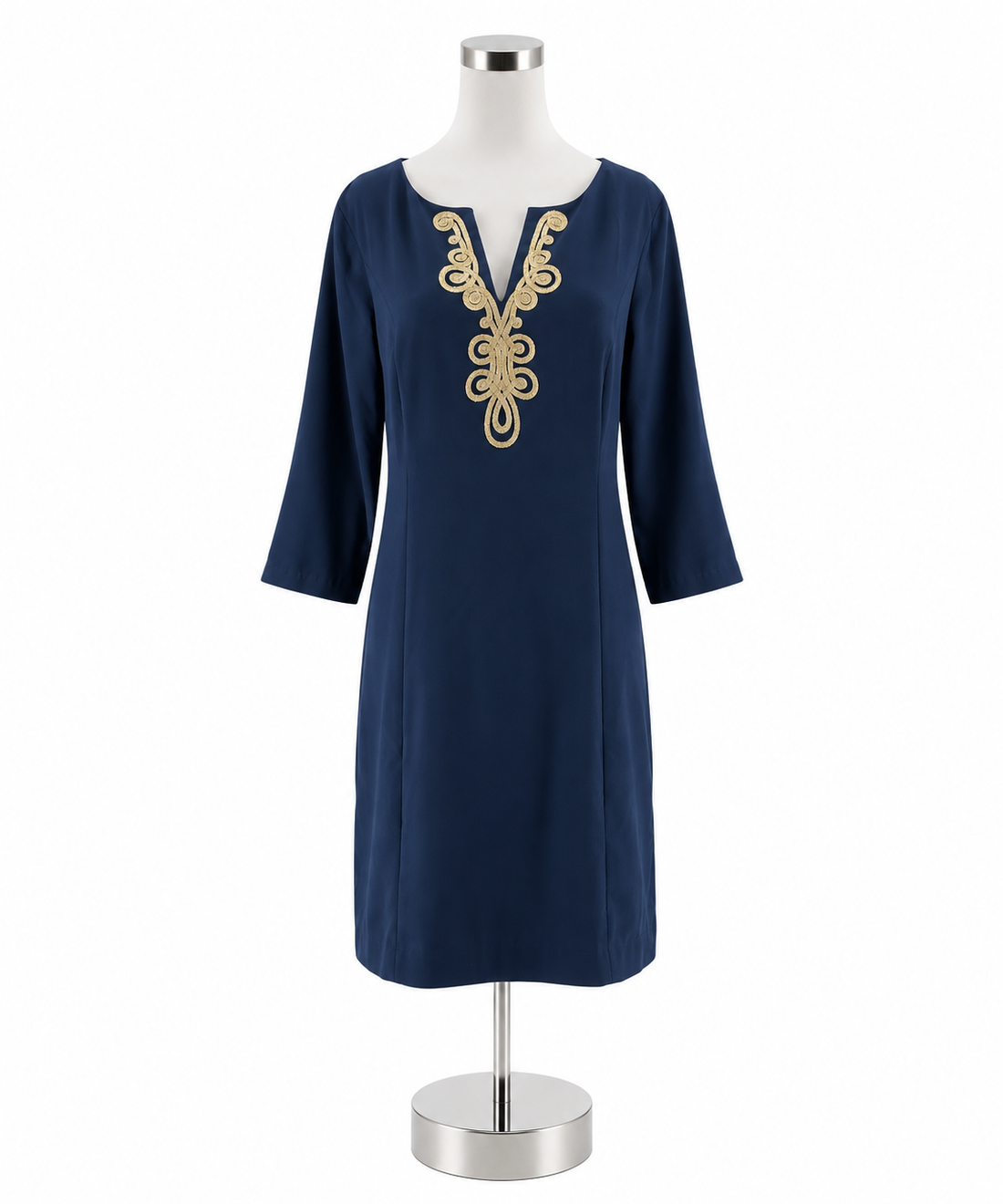 Lilly Pulitzer Kade Dress Navy Gold Embroidered Shift Size 16 NWT - ONLINE ONLY