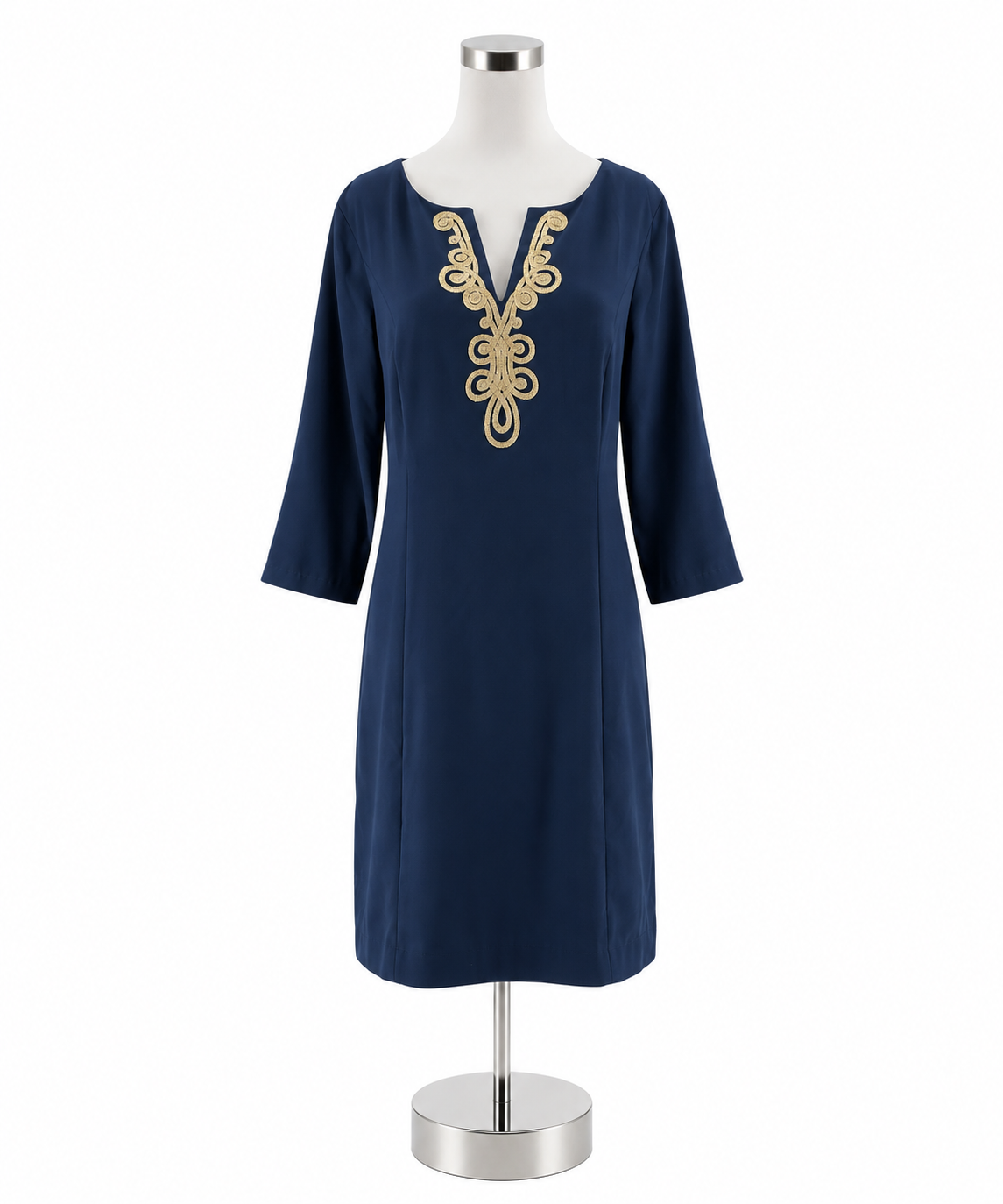 Lilly Pulitzer Kade Dress Navy Gold Embroidered Shift Size 16 NWT - ONLINE ONLY