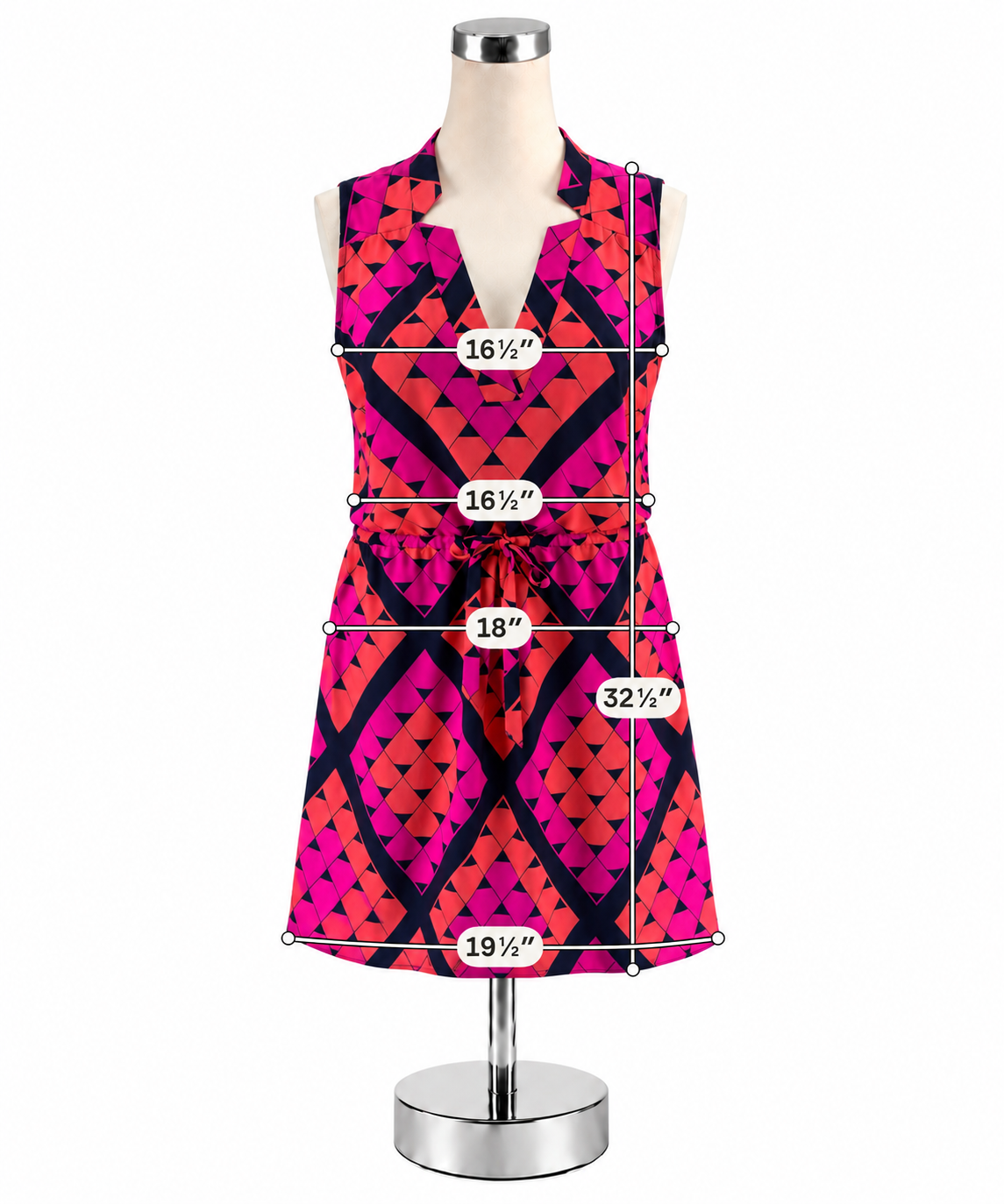 Alice &amp; Trixie Geometric Print Silk Tie-Waist Mini Dress Size Small - ONLINE ONLY