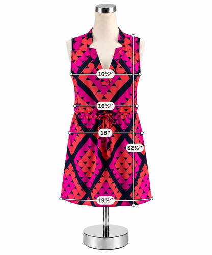 Alice &amp; Trixie Geometric Print Silk Tie-Waist Mini Dress Size Small - ONLINE ONLY