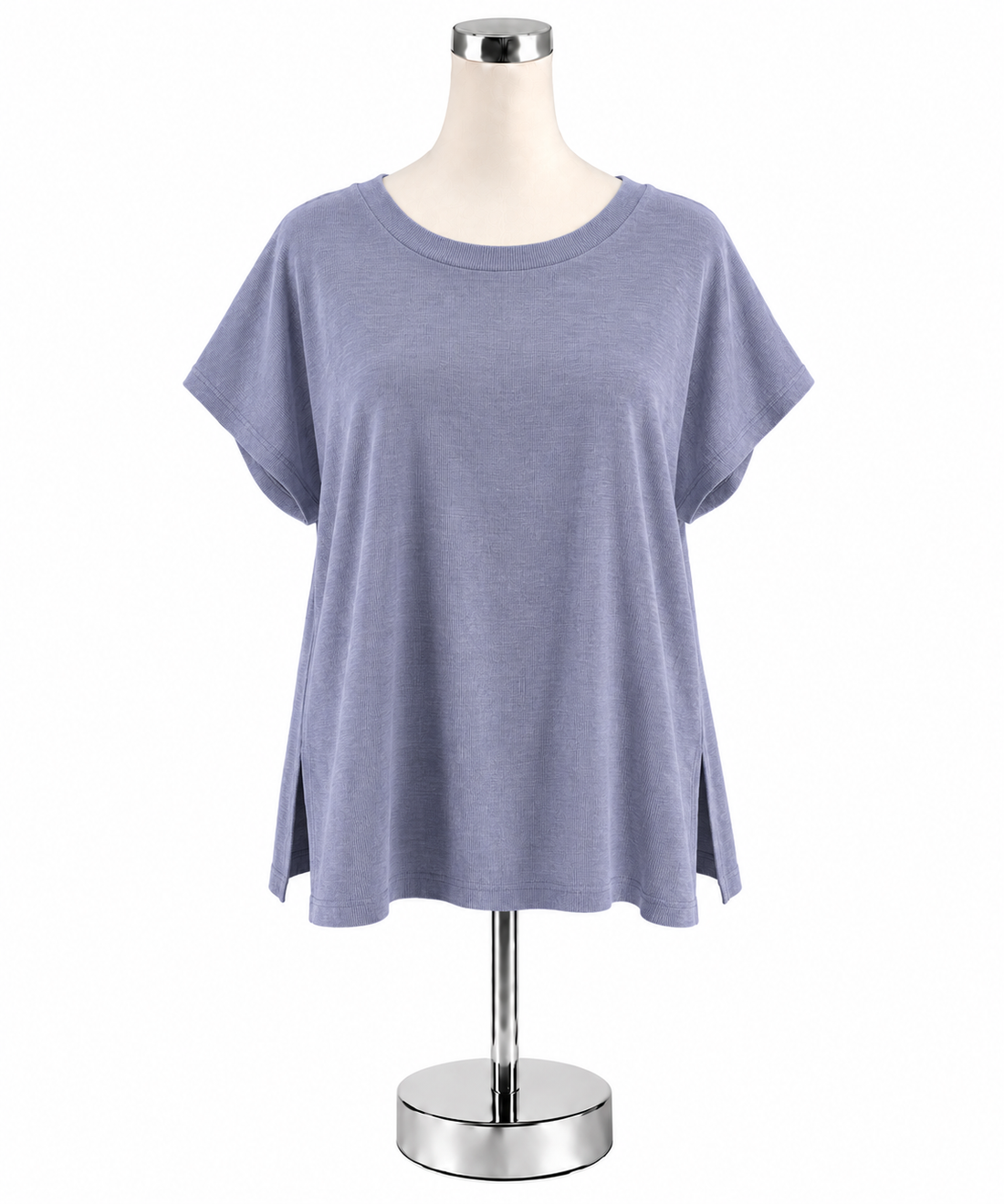 Eileen Fisher Organic Cotton Waffle Knit Boxy Top Size XS Lavender - Downstairs