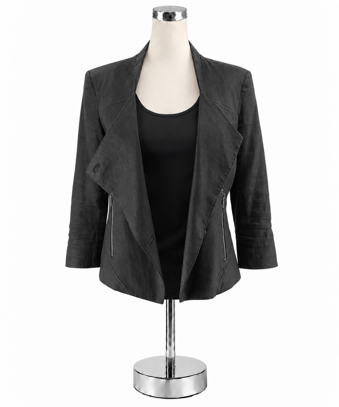 Helmut Lang Asymmetrical Drape Front Blazer Jacket Black Size XS/S