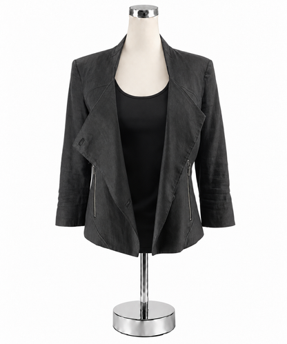 Helmut Lang Asymmetrical Drape Front Blazer Jacket Black Size XS/S