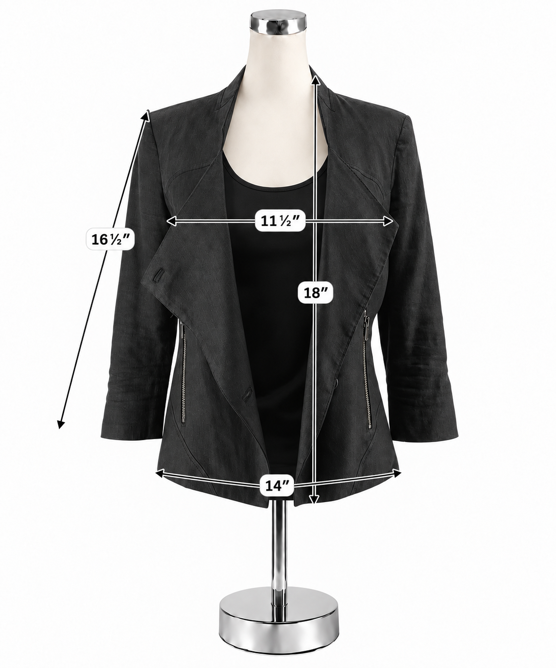 Helmut Lang Asymmetrical Drape Front Blazer Jacket Black Size XS/S