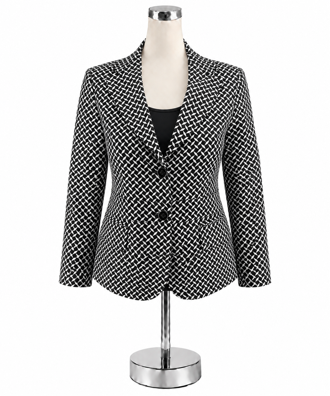 New York &amp; Company Geometric Cube Print Stretch Blazer Size 2
