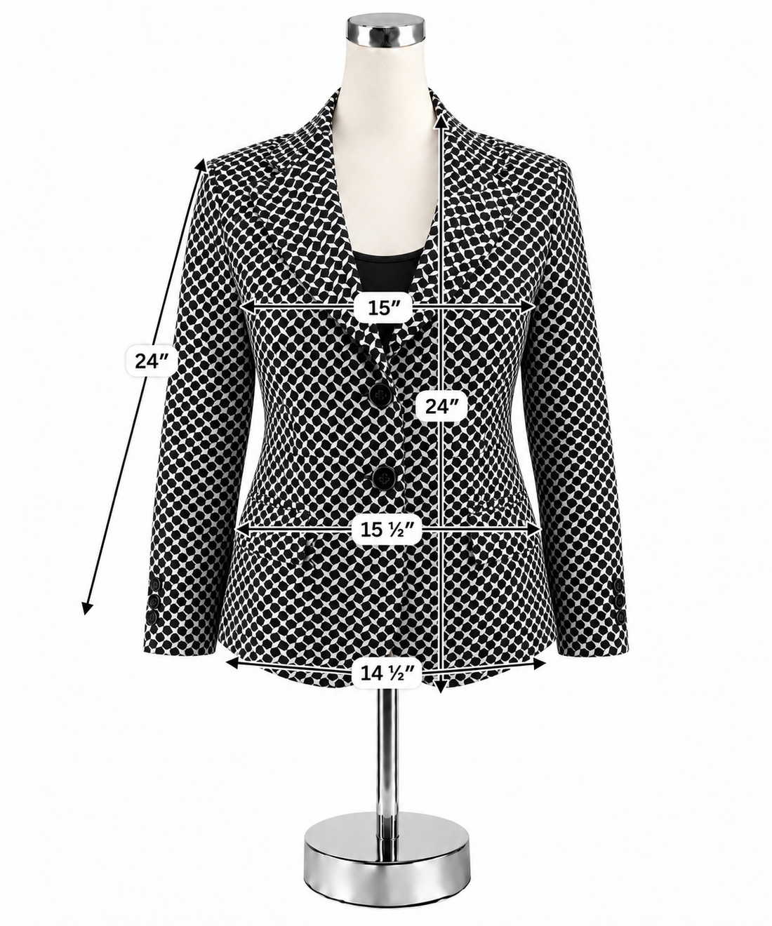 New York &amp; Company Geometric Cube Print Stretch Blazer Size 2