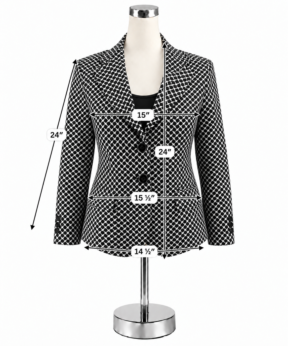 New York &amp; Company Geometric Cube Print Stretch Blazer Size 2