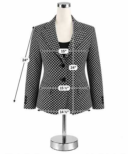 New York &amp; Company Geometric Cube Print Stretch Blazer Size 2