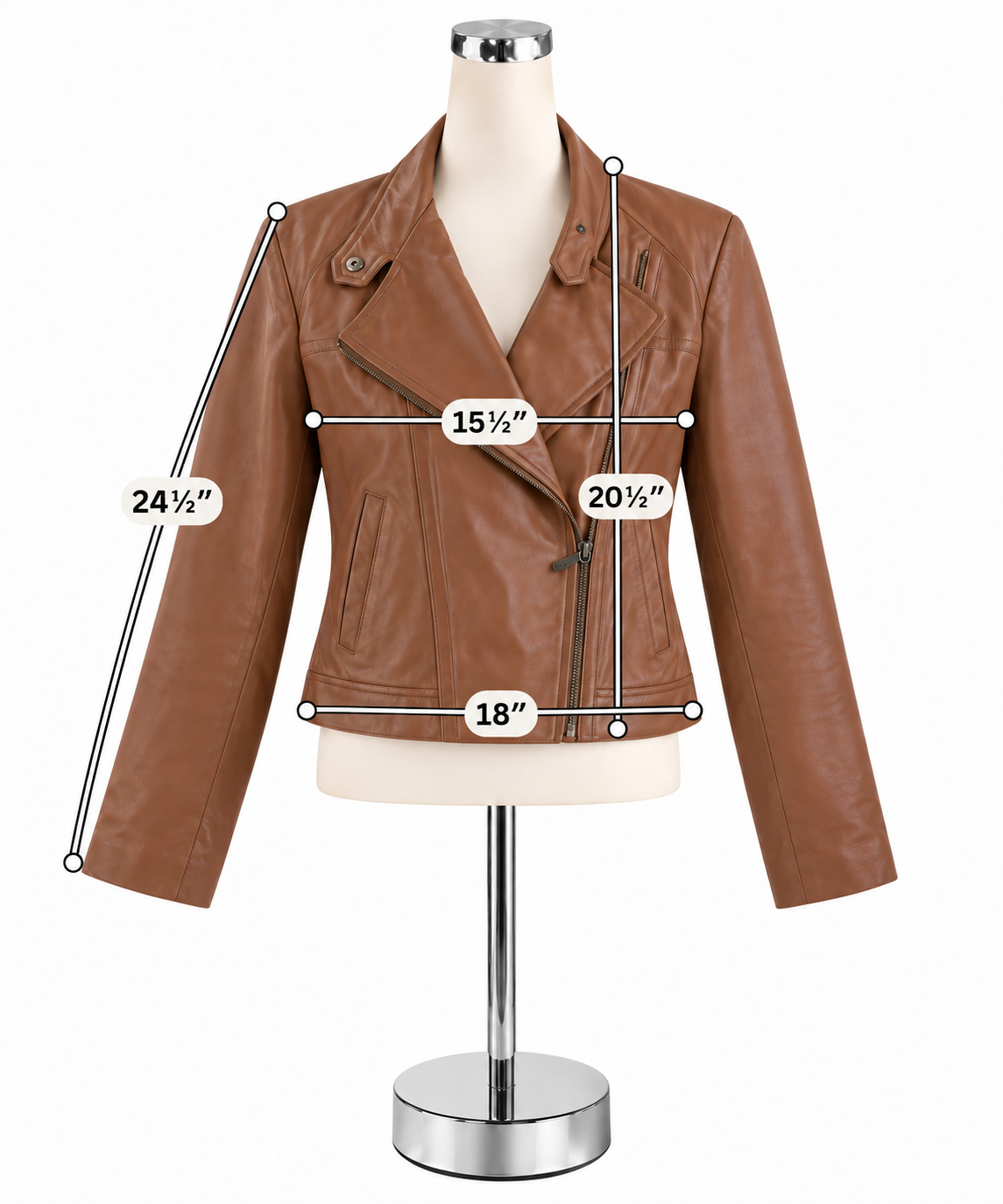 MICHAEL Michael Kors Camel Lamb Leather Moto Jacket Size Medium