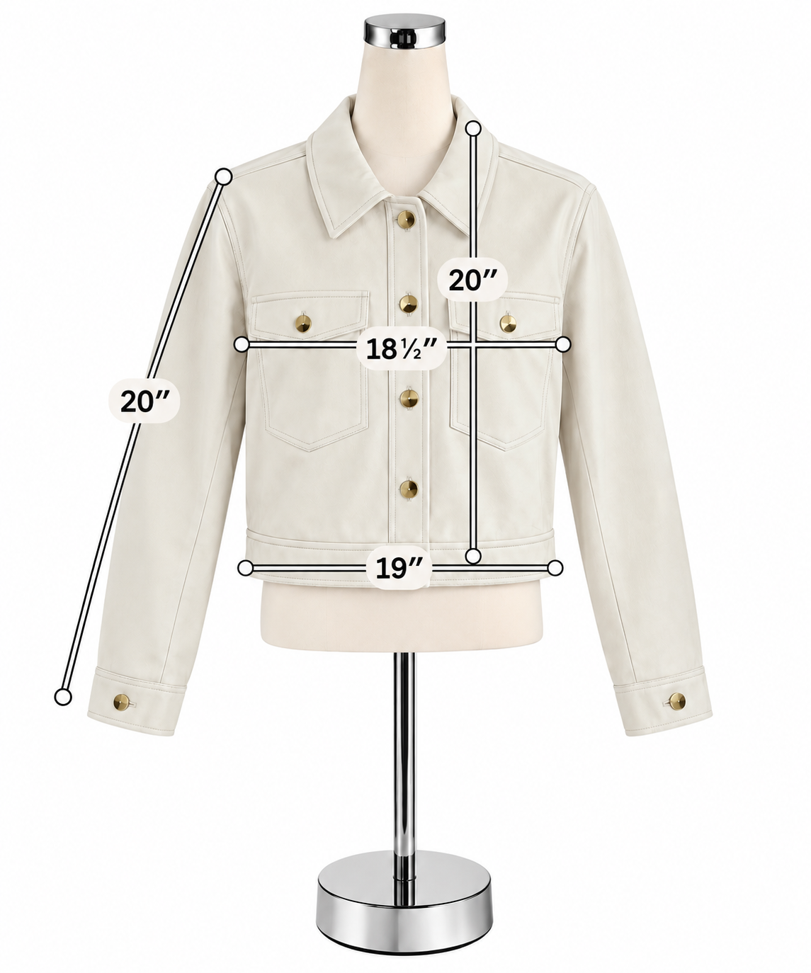 Quince Cropped Sheep Leather Jacket Birch White Womens Size Large