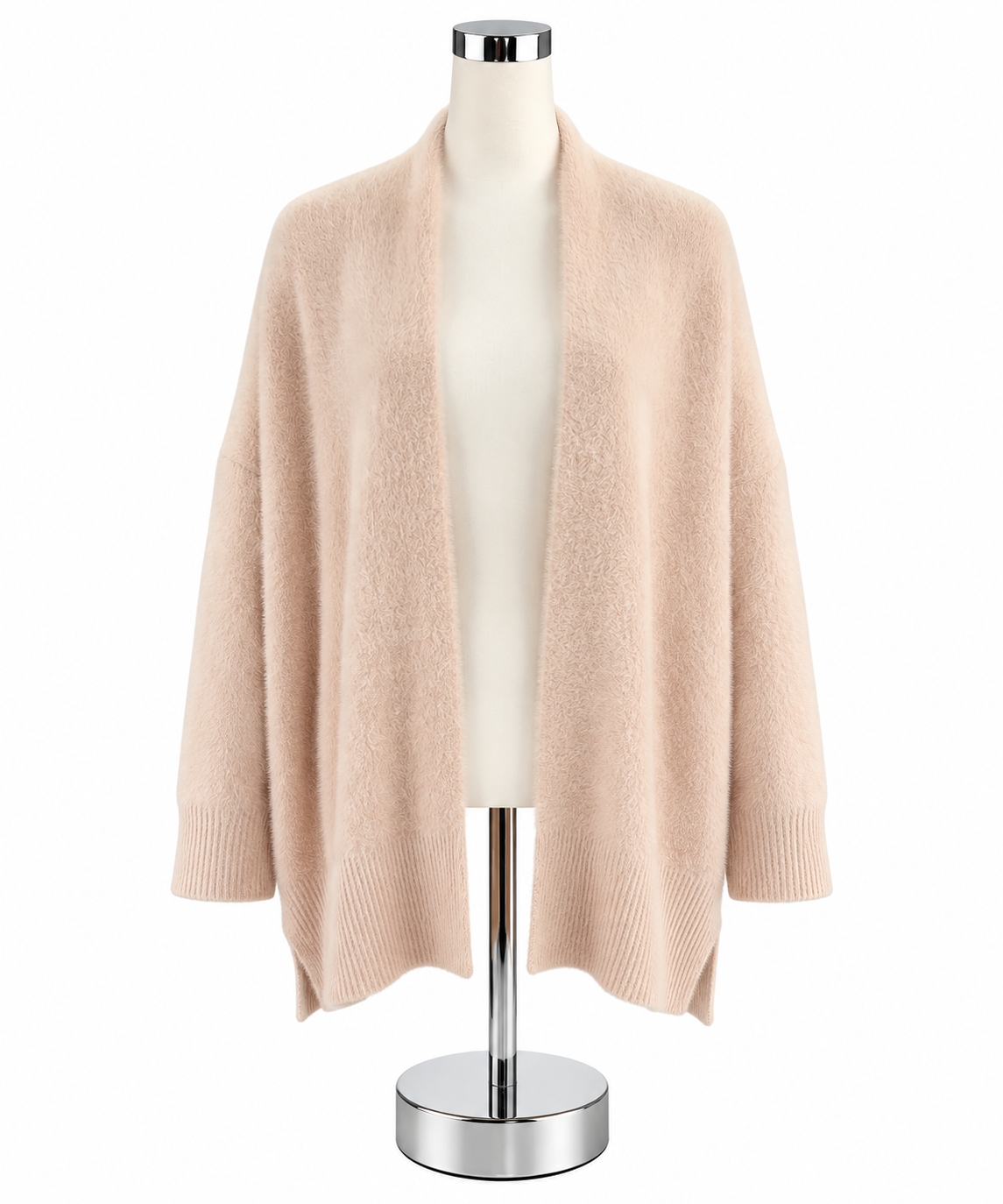 Rachel Zoe Pink Fuzzy Eyelash Knit Dolman Sleeve Cardigan Shrug Size Small