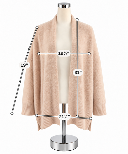 Rachel Zoe Pink Fuzzy Eyelash Knit Dolman Sleeve Cardigan Shrug Size Small