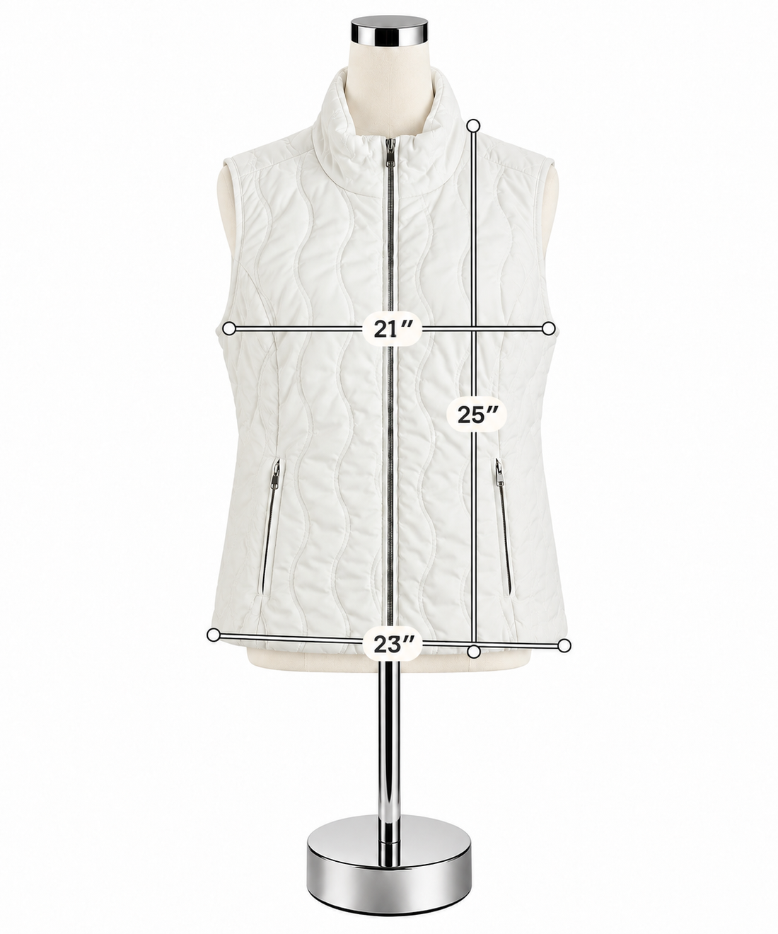 Christopher &amp; BanksChristopher &amp; Banks White Quilted Puffer Vest Zip Up Stand Collar | Size XL