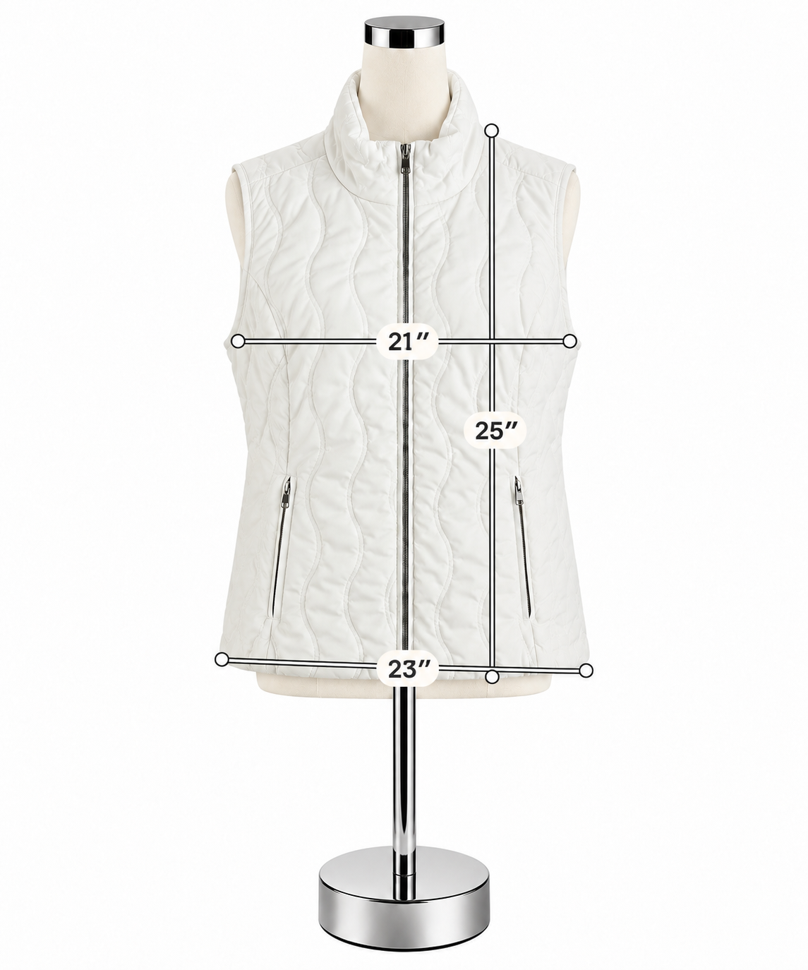 Christopher &amp; BanksChristopher &amp; Banks White Quilted Puffer Vest Zip Up Stand Collar | Size XL